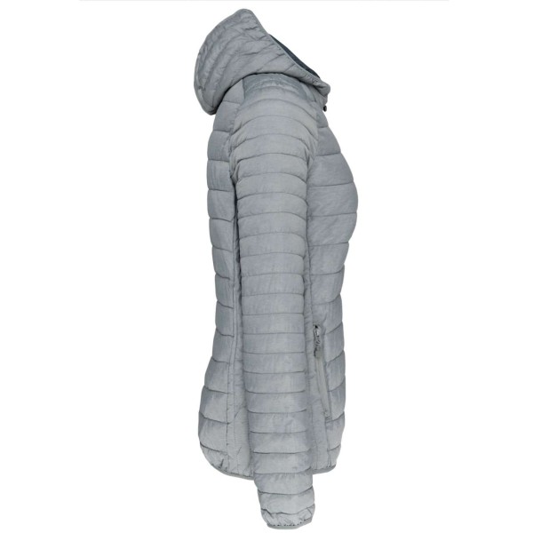 LADIES' LIGHTWEIGHT HOODED PADDED JACKET Szürke 