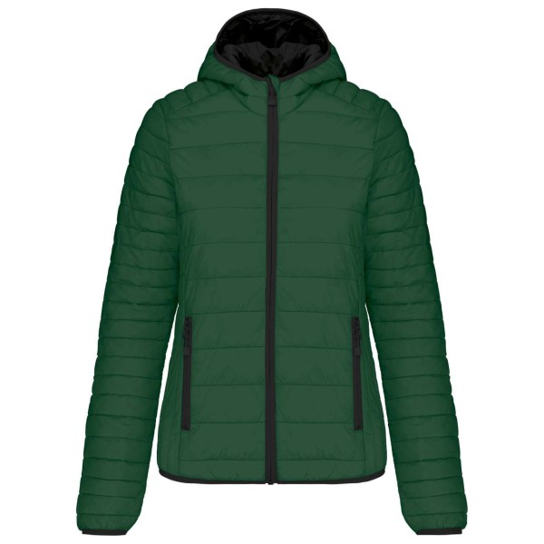 LADIES' LIGHTWEIGHT HOODED PADDED JACKET Zöld 