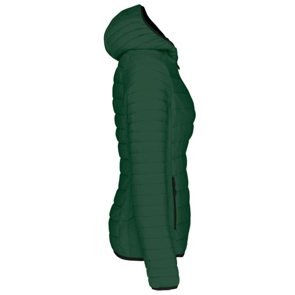 LADIES' LIGHTWEIGHT HOODED PADDED JACKET Zöld 