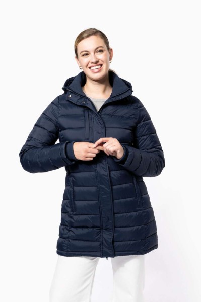LADIES' LIGHTWEIGHT HOODED PADDED PARKA Kék 
