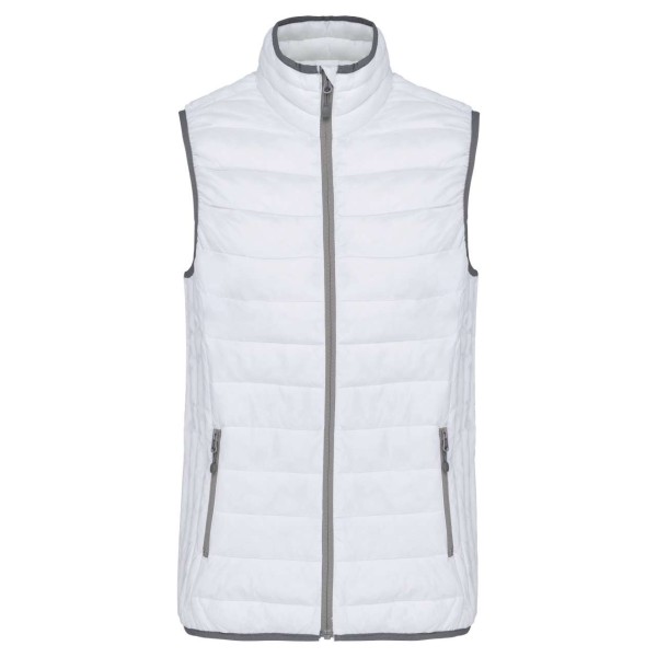 LADIES' LIGHTWEIGHT SLEEVELESS FAKE DOWN JACKET Fehér 