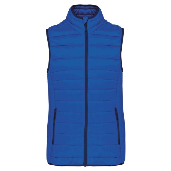 LADIES' LIGHTWEIGHT SLEEVELESS FAKE DOWN JACKET Kék 