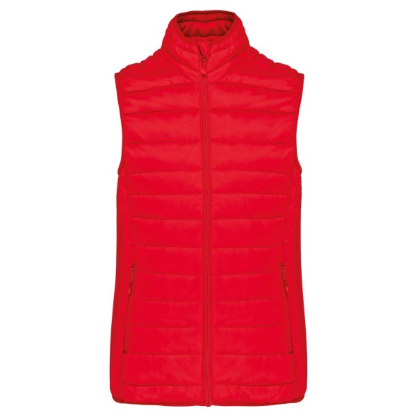 LADIES' LIGHTWEIGHT SLEEVELESS FAKE DOWN JACKET Piros 
