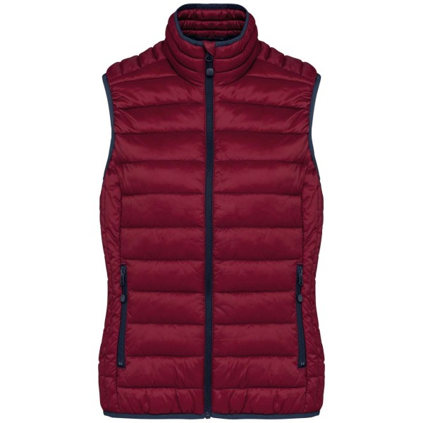 LADIES' LIGHTWEIGHT SLEEVELESS FAKE DOWN JACKET Piros 