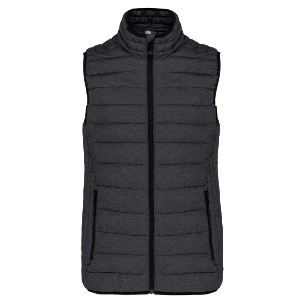 LADIES' LIGHTWEIGHT SLEEVELESS FAKE DOWN JACKET Szürke 