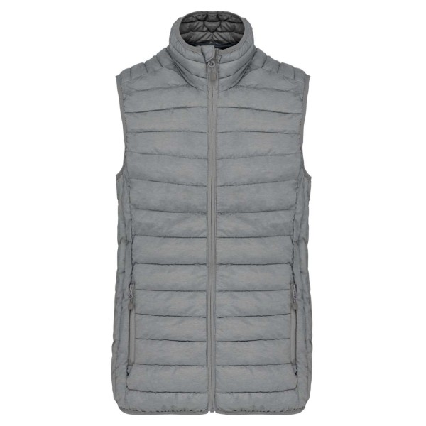 LADIES' LIGHTWEIGHT SLEEVELESS FAKE DOWN JACKET Szürke 
