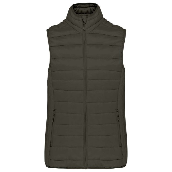 LADIES' LIGHTWEIGHT SLEEVELESS FAKE DOWN JACKET Zöld 