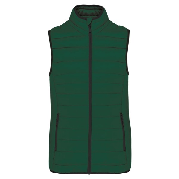 LADIES' LIGHTWEIGHT SLEEVELESS FAKE DOWN JACKET Zöld 