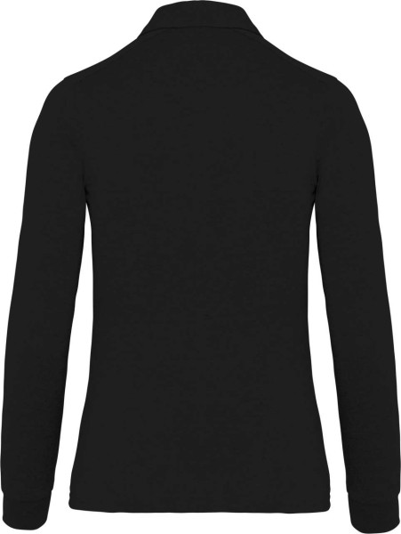 LADIES' LONG SLEEVE JERSEY POLO SHIRT Fekete 