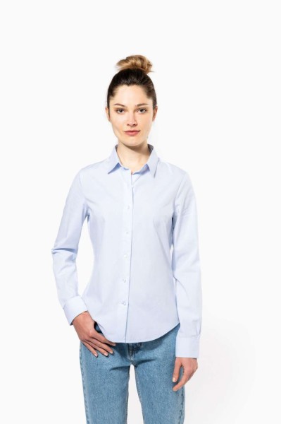 LADIES’ LONG-SLEEVED COTTON POPLIN SHIRT Fehér 