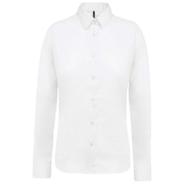 LADIES’ LONG-SLEEVED COTTON POPLIN SHIRT Fehér 