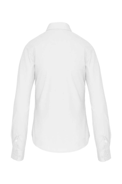 LADIES' LONG-SLEEVED COTTON POPLIN SHIRT Fehér 
