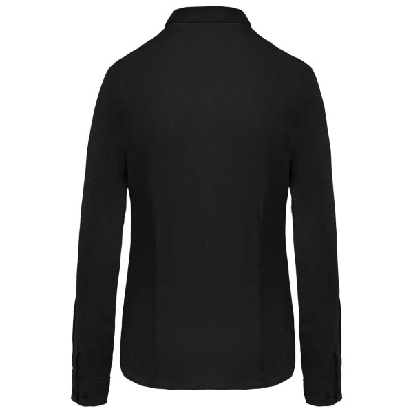 LADIES’ LONG-SLEEVED COTTON POPLIN SHIRT Fekete 