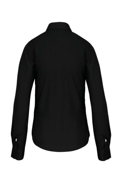 LADIES' LONG-SLEEVED COTTON POPLIN SHIRT Fekete 