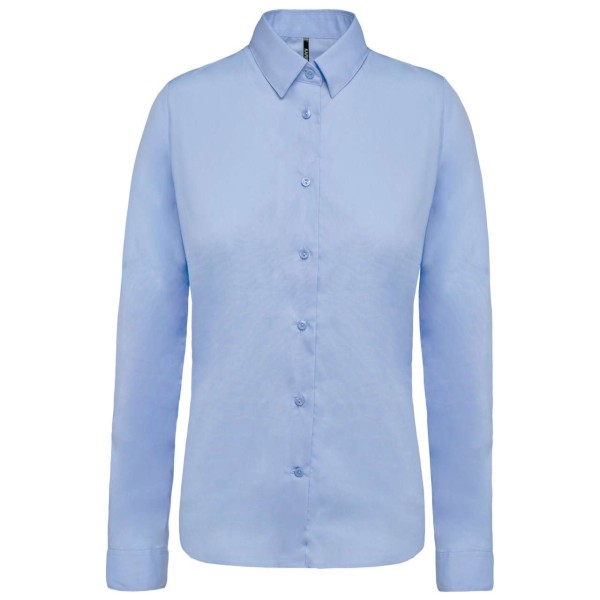 LADIES’ LONG-SLEEVED COTTON POPLIN SHIRT Kék 