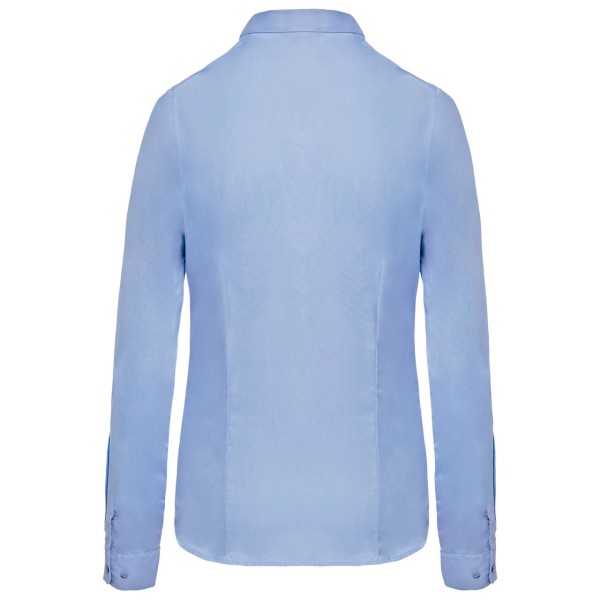 LADIES’ LONG-SLEEVED COTTON POPLIN SHIRT Kék 