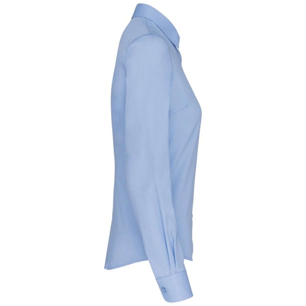 LADIES’ LONG-SLEEVED COTTON POPLIN SHIRT Kék 