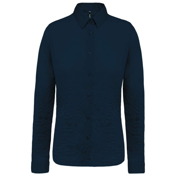 LADIES’ LONG-SLEEVED COTTON POPLIN SHIRT Kék 