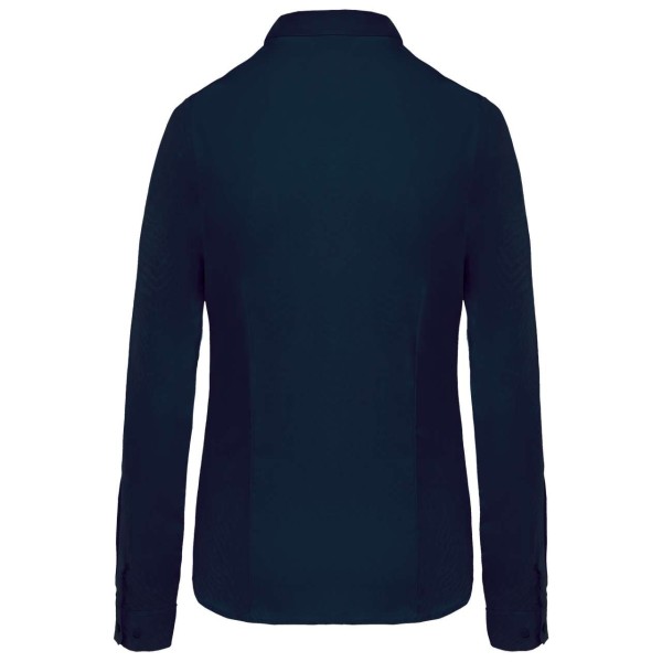 LADIES’ LONG-SLEEVED COTTON POPLIN SHIRT Kék 