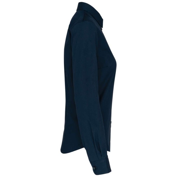 LADIES’ LONG-SLEEVED COTTON POPLIN SHIRT Kék 
