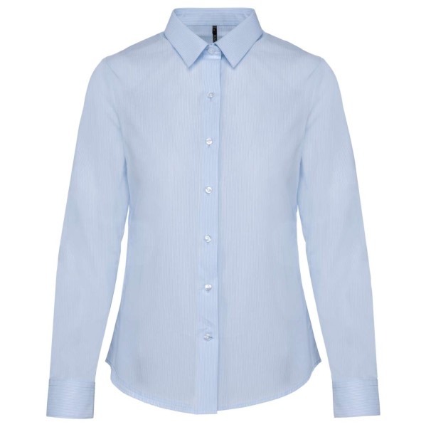 LADIES’ LONG-SLEEVED COTTON POPLIN SHIRT Kék 
