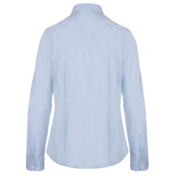 LADIES’ LONG-SLEEVED COTTON POPLIN SHIRT Kék 