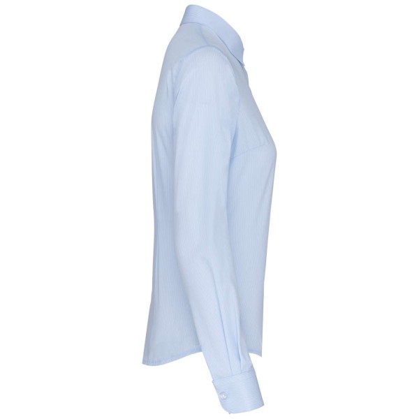LADIES’ LONG-SLEEVED COTTON POPLIN SHIRT Kék 
