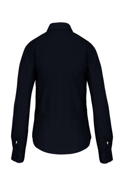 LADIES' LONG-SLEEVED COTTON POPLIN SHIRT Kék 