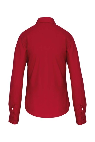LADIES' LONG-SLEEVED COTTON POPLIN SHIRT Piros 