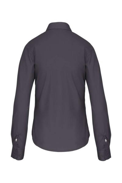 LADIES' LONG-SLEEVED COTTON POPLIN SHIRT Szürke 