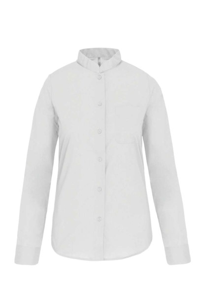 LADIES' LONG-SLEEVED MANDARIN COLLAR SHIRT Fehér 