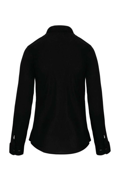 LADIES' LONG-SLEEVED MANDARIN COLLAR SHIRT Fekete 