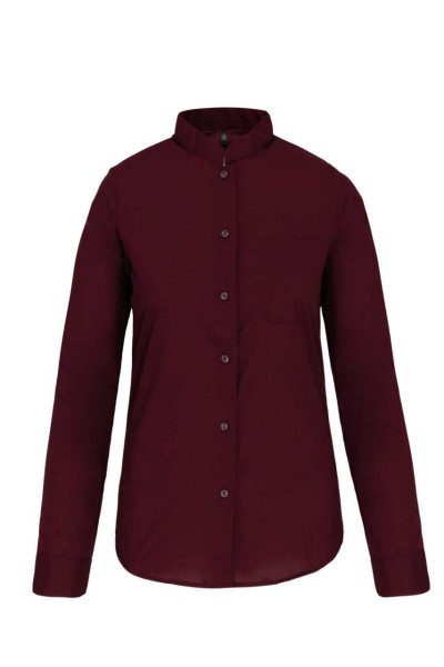 LADIES' LONG-SLEEVED MANDARIN COLLAR SHIRT Piros 