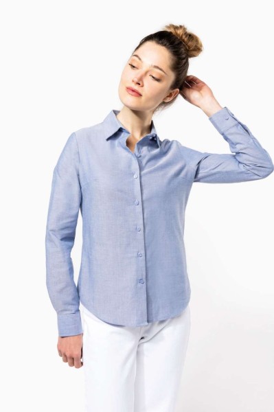 LADIES' LONG-SLEEVED OXFORD SHIRT Szürke 
