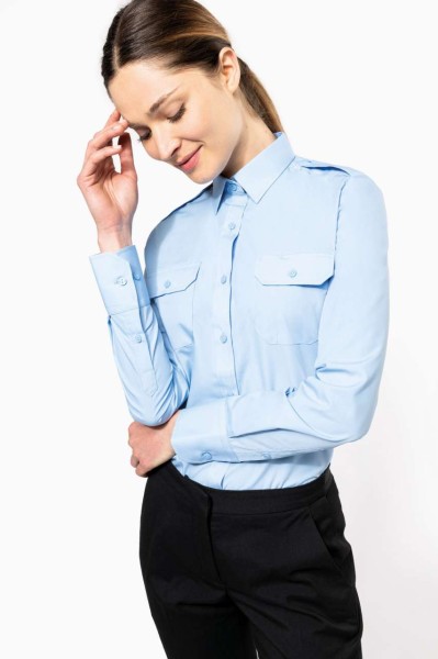 LADIES’ LONG-SLEEVED PILOT SHIRT Kék 