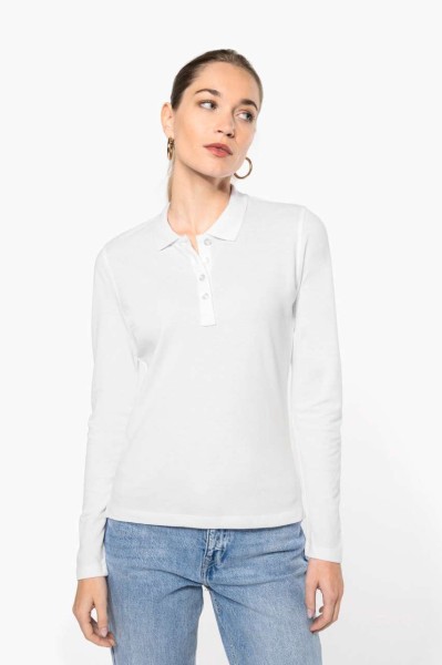 LADIES’ LONG-SLEEVED PIQUÉ POLO SHIRT Piros 