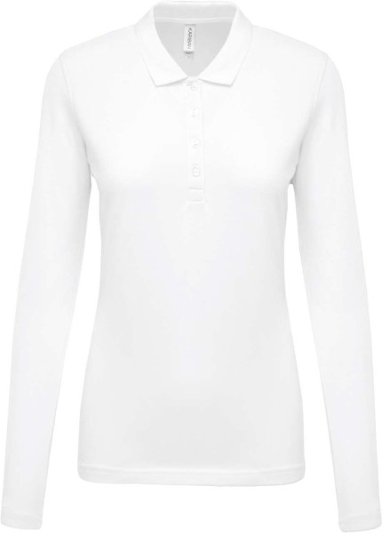 LADIES’ LONG-SLEEVED PIQUÉ POLO SHIRT Fehér 