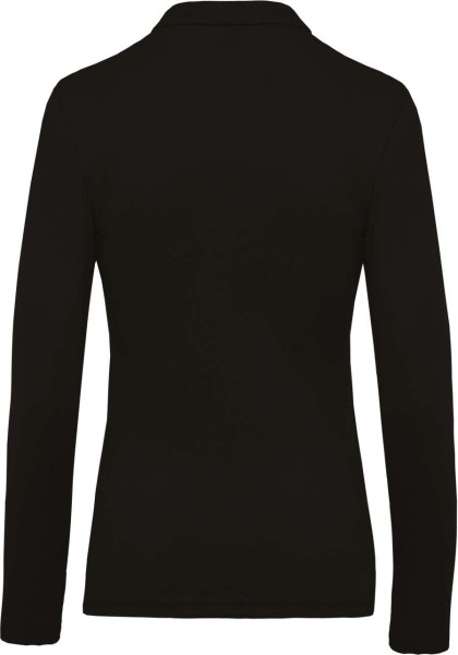 LADIES’ LONG-SLEEVED PIQUÉ POLO SHIRT Fekete 