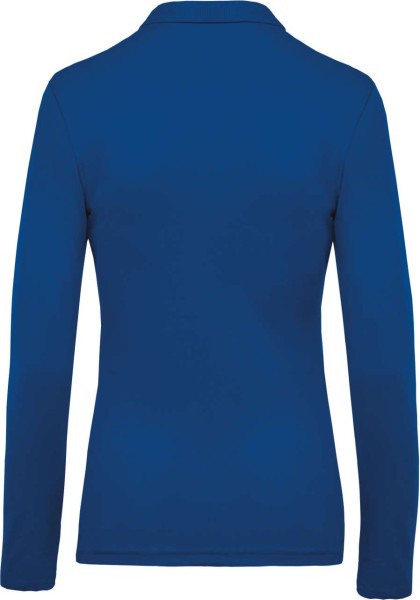 LADIES’ LONG-SLEEVED PIQUÉ POLO SHIRT Kék 
