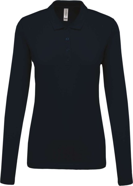 LADIES’ LONG-SLEEVED PIQUÉ POLO SHIRT Kék 