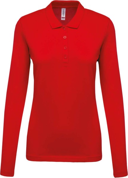 LADIES’ LONG-SLEEVED PIQUÉ POLO SHIRT Piros 