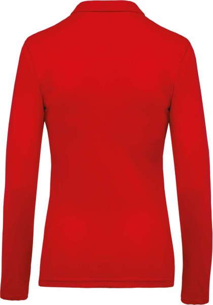 LADIES’ LONG-SLEEVED PIQUÉ POLO SHIRT Piros 