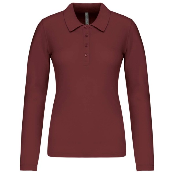 LADIES’ LONG-SLEEVED PIQUÉ POLO SHIRT Piros 