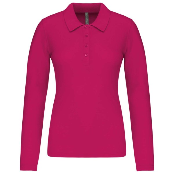 LADIES’ LONG-SLEEVED PIQUÉ POLO SHIRT Rózsaszín 