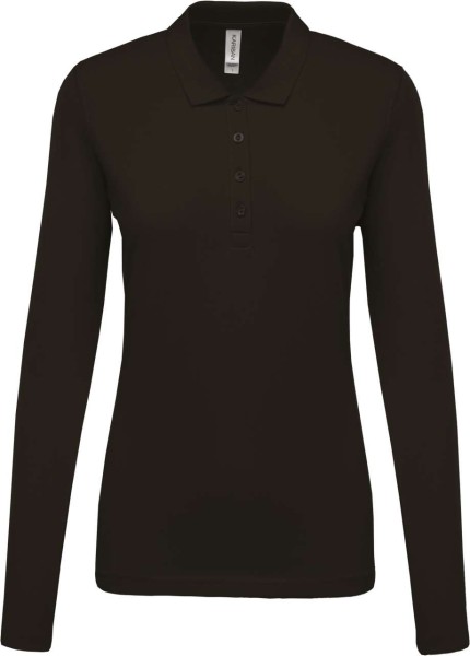 LADIES’ LONG-SLEEVED PIQUÉ POLO SHIRT Szürke 