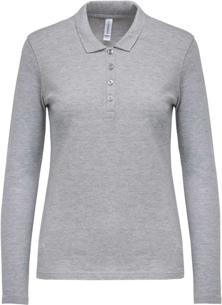 LADIES’ LONG-SLEEVED PIQUÉ POLO SHIRT Szürke 