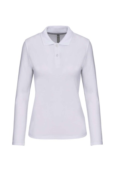 LADIES' LONG-SLEEVED POLO SHIRT Fehér 