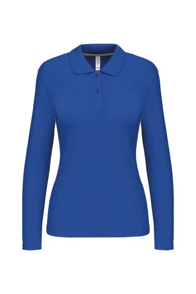 LADIES' LONG-SLEEVED POLO SHIRT Kék 