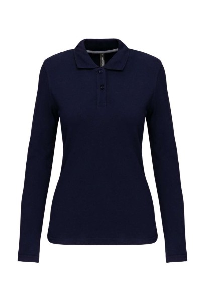 LADIES' LONG-SLEEVED POLO SHIRT Kék 
