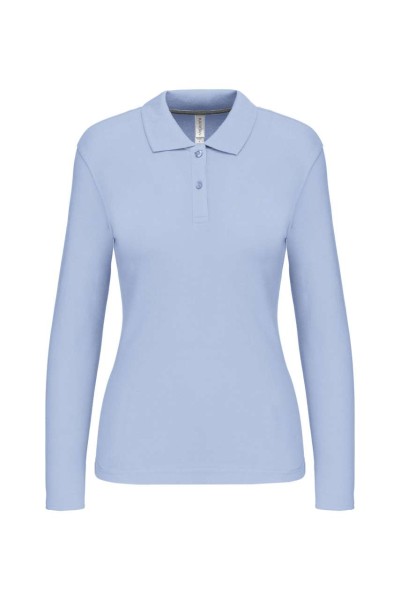LADIES' LONG-SLEEVED POLO SHIRT Kék 